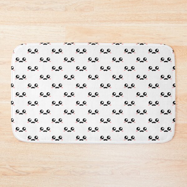 Item preview, Sweet kawaii blushing moustache face pattern designed and sold by BlushyPrint.