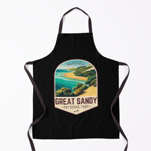 Artikelvorschau, Great Sandy National Park in Queensland, Australien Retro Travel Art Emblem entworfen und verkauft von MaateoDesign.