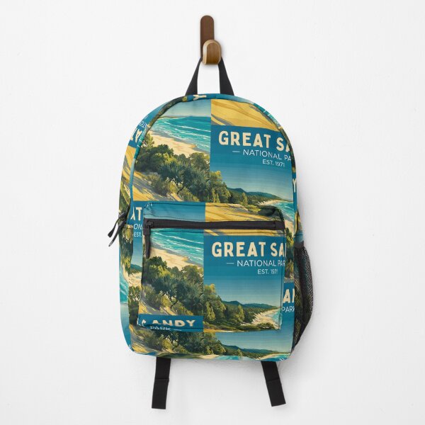 Artikelvorschau, Great Sandy National Park in Queensland, Australien, Vintage Kunst Reiselandschaft entworfen und verkauft von MaateoDesign.