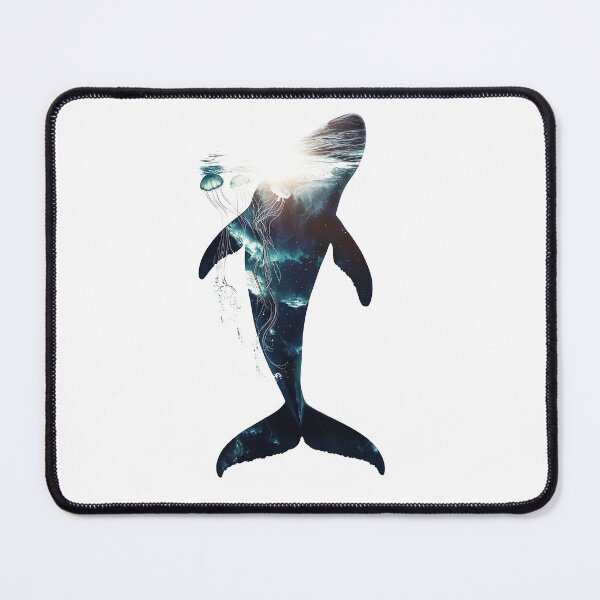 Item preview, Whale with dark blue, black cosmos ocean design and unusual deep sea art designed and sold by Encreable.