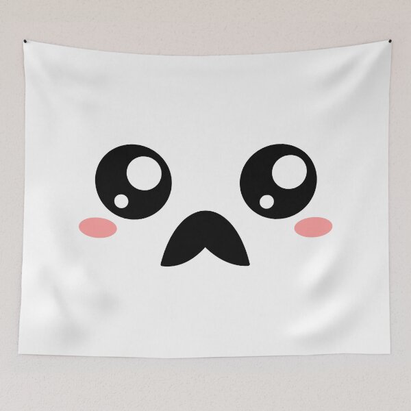 Item preview, Adorable kawaii blushing moustache face designed and sold by BlushyPrint.