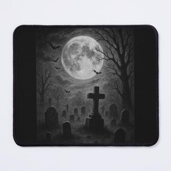 Item preview, Moonlit Graveyard – Dark Gothic Halloween Night Scene designed and sold by PsyFlow35.