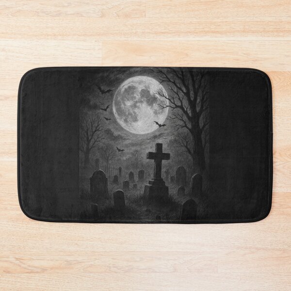 Item preview, Moonlit Graveyard – Dark Gothic Halloween Night Scene designed and sold by PsyFlow35.