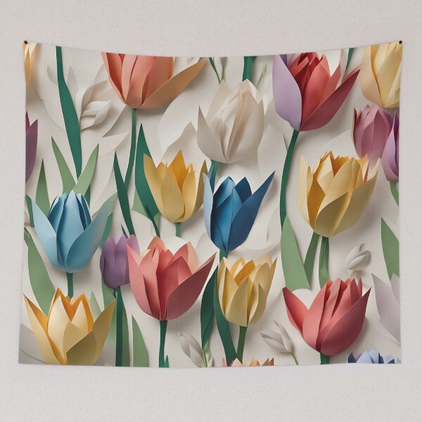 Item preview, Origami Art - Whispers of Spring: Tulips and Snowdrops designed and sold by ArtfulFolds.