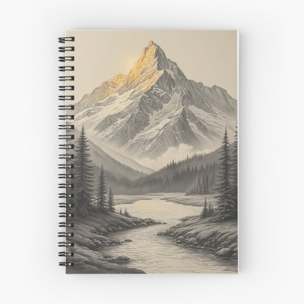 Item preview, "Golden Summit – Tranquil Mountain Light in Monochrome" designed and sold by NaomiRut.