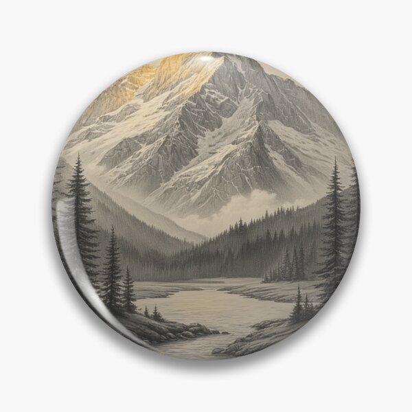 Item preview, "Golden Summit – Tranquil Mountain Light in Monochrome" designed and sold by NaomiRut.
