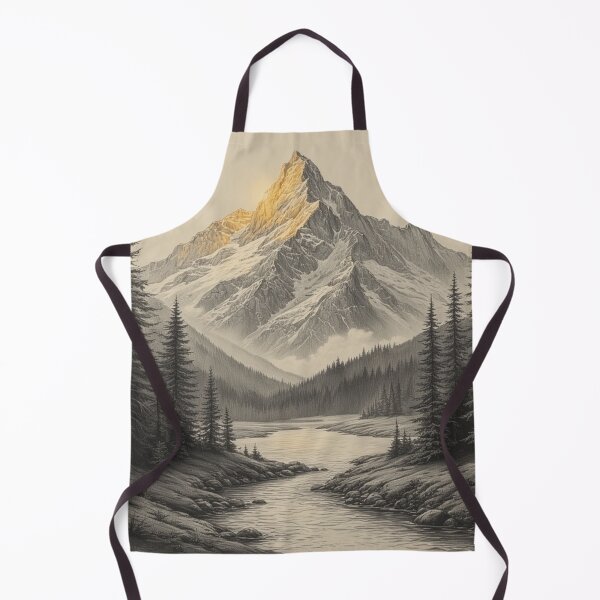Item preview, "Golden Summit – Tranquil Mountain Light in Monochrome" designed and sold by NaomiRut.