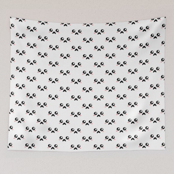 Item preview, Adorable kawaii blushing moustache face pattern designed and sold by BlushyPrint.
