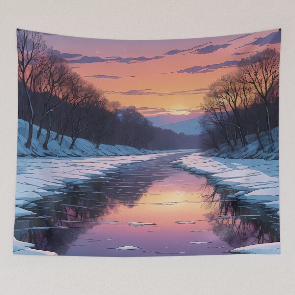 Item preview, The Last Light on the Frozen River designed and sold by HorizonHues.