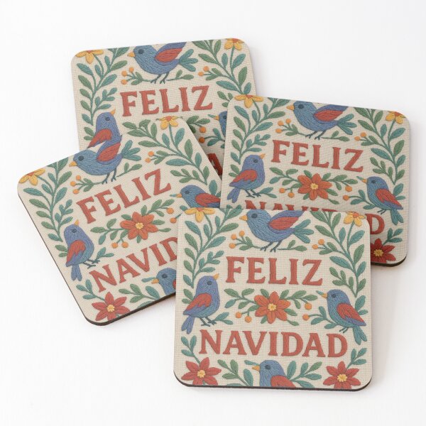 Item preview, Feliz Navidad Folk Embroidery – Mexican Textile Christmas design designed and sold by Meandmyshop.