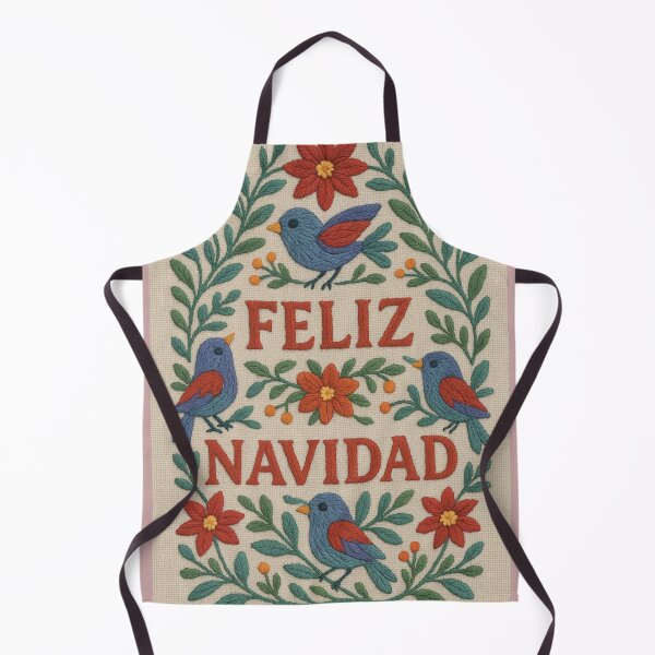 Item preview, Feliz Navidad Folk Embroidery – Mexican Textile Christmas design designed and sold by Meandmyshop.
