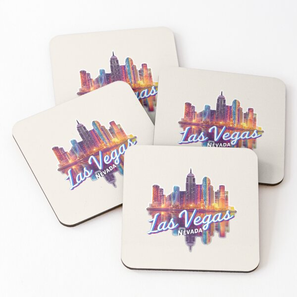 Item preview, Las Vegas Nevada Vintage Travel Sticker Retro Neon Skyline & City Lights designed and sold by Blurbean.