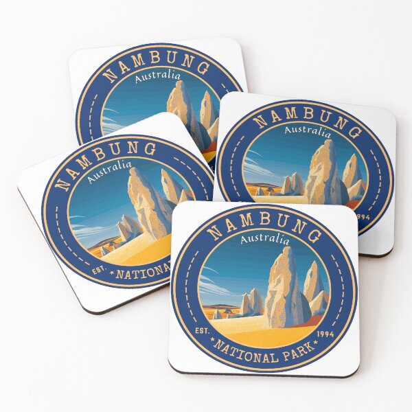Item preview, Nambung National Park (the Pinnacles Desert) in Western Australia, Vintage Travel Art Circle Emblem designed and sold by MaateoDesign.