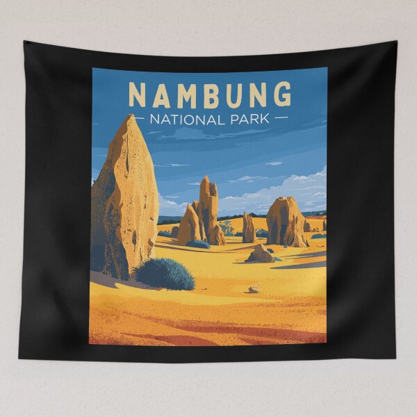 Item preview, Nambung National Park (the Pinnacles Desert) in Western Australia, Vintage Art Travel Landscape designed and sold by MaateoDesign.