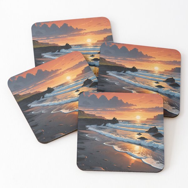 Item preview, Rhythmic Waves on Black Sands designed and sold by HorizonHues.