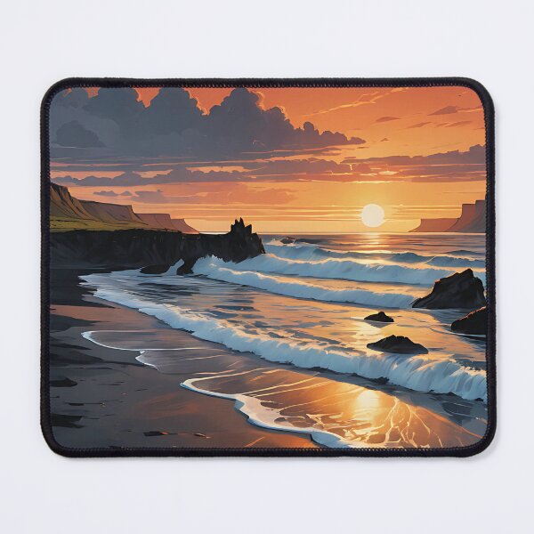 Item preview, Rhythmic Waves on Black Sands designed and sold by HorizonHues.