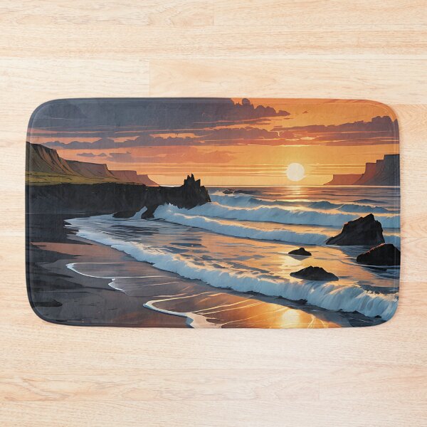 Item preview, Rhythmic Waves on Black Sands designed and sold by HorizonHues.