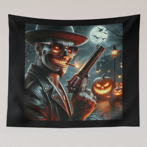 Item preview, Halloween Tattooed Gangster Rain Night designed and sold by Voodoo Store Paranormal Collections.