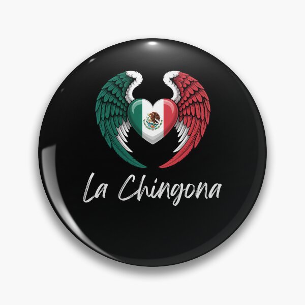 Item preview, La Chingona Mexican Flag Heart with Angel Wings designed and sold by snowry.