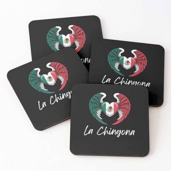 Item preview, La Chingona Mexican Flag Heart with Angel Wings designed and sold by snowry.
