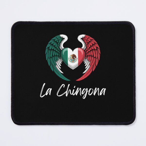 Item preview, La Chingona Mexican Flag Heart with Angel Wings designed and sold by snowry.