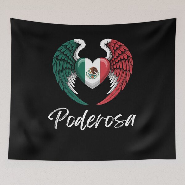 Item preview, Poderosa Mexican Flag Heart with Angel Wings designed and sold by snowry.