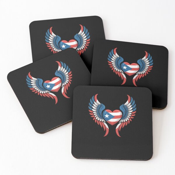 Item preview, Puerto Rican Heart with angel wings Puerto Rican flag designed and sold by snowry.