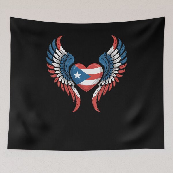 Item preview, Puerto Rican Heart with angel wings Puerto Rican flag designed and sold by snowry.