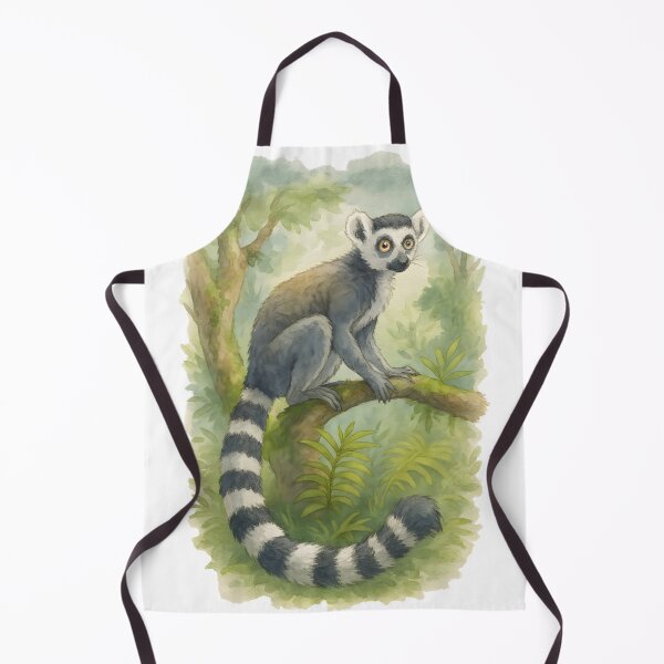 Item preview, Ring-Tailed Lemur Art – Cute Wildlife Jungle Illustration designed and sold by DariaOltes.