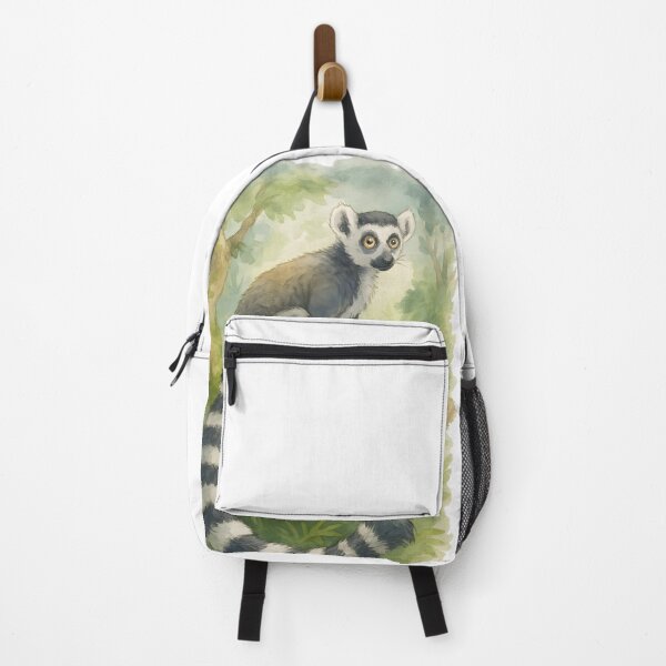 Item preview, Ring-Tailed Lemur Art – Cute Wildlife Jungle Illustration designed and sold by DariaOltes.