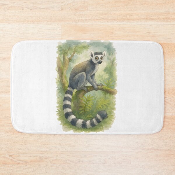 Item preview, Ring-Tailed Lemur Art – Cute Wildlife Jungle Illustration designed and sold by DariaOltes.