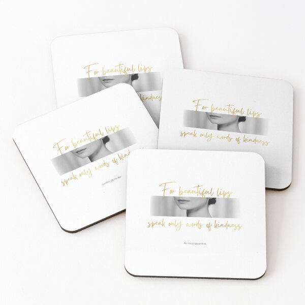 Item preview, For Beautiful Lips — Audrey Hepburn Quote designed and sold by StoryWovenCo.
