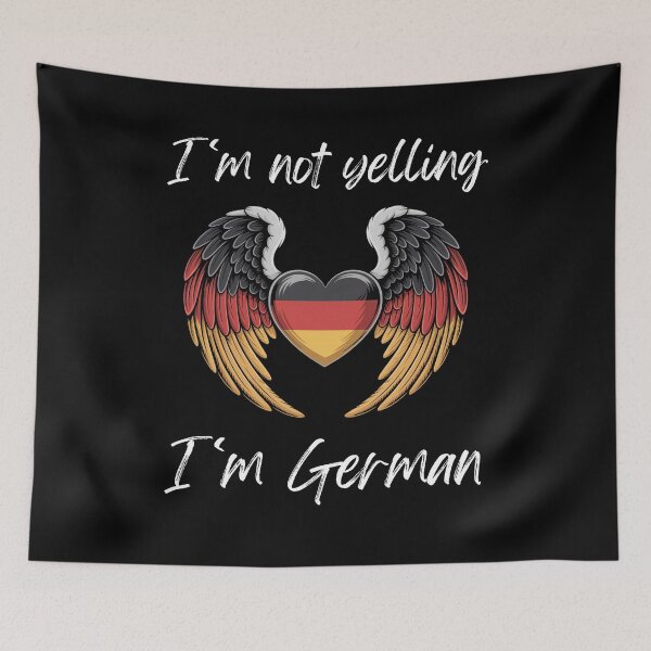 Item preview, I'm not yelling I'm German Flag Heart with Angel Wings designed and sold by snowry.