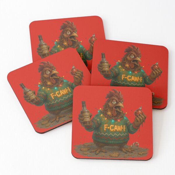 Item preview, F-CAW-F Drunken Christmas Rooster designed and sold by TrendTribeTP.