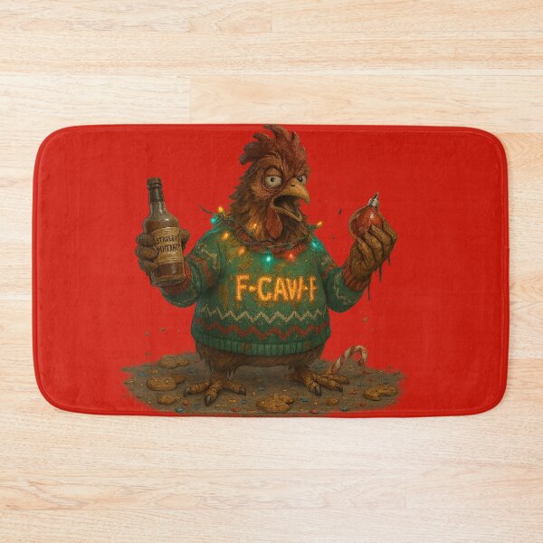 Item preview, F-CAW-F Drunken Christmas Rooster designed and sold by TrendTribeTP.