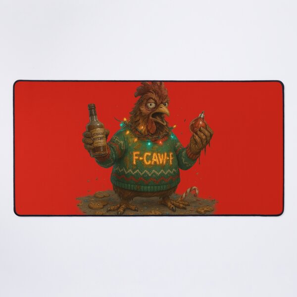 Item preview, F-CAW-F Drunken Christmas Rooster designed and sold by TrendTribeTP.