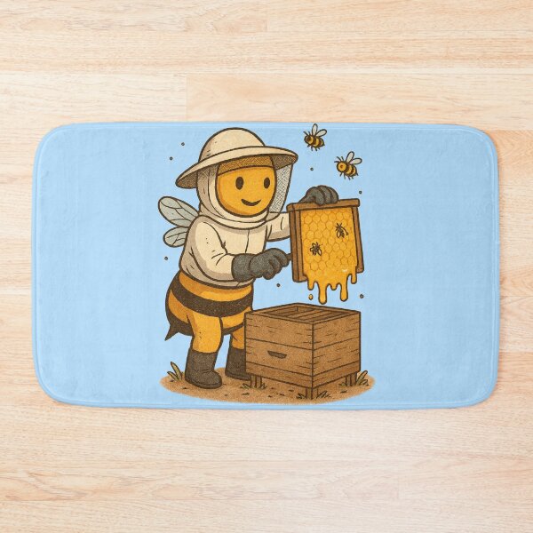 Item preview, The Busy Beekeeping Bee - Beekeeper Art designed and sold by VeryGoodFiber.