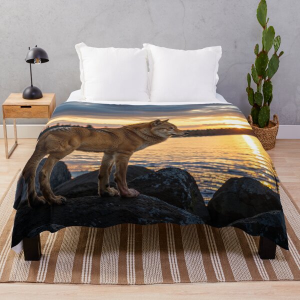 Item preview, Wolf at the lake at sunset designed and sold by Palatinasart.