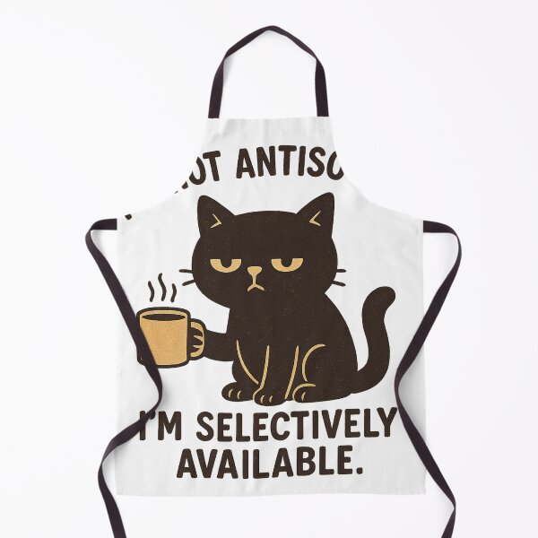 Item preview, Black Cat – “I’m Not Antisocial, I’m Selectively Available” designed and sold by FriendlyKitty.
