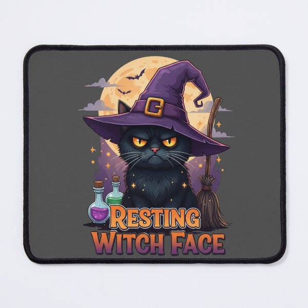 Item preview, Resting Witch Face Black Cat Halloween Design designed and sold by koolandthecat.