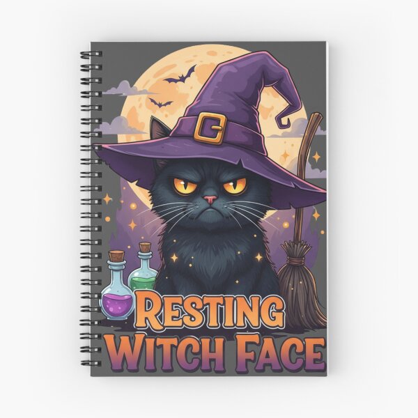 Item preview, Resting Witch Face Black Cat Halloween Design designed and sold by koolandthecat.