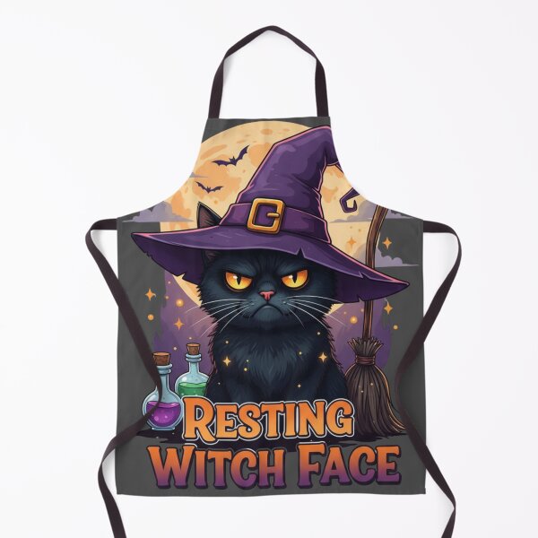 Item preview, Resting Witch Face Black Cat Halloween Design designed and sold by koolandthecat.