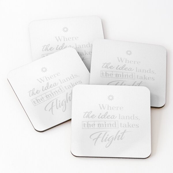 Item preview, WHERE THE IDEA LANDS, THE MIND TAKES FLIGHT-LIGHT GRAY (or WHITE) designed and sold by LIS AND MELIVERSO.