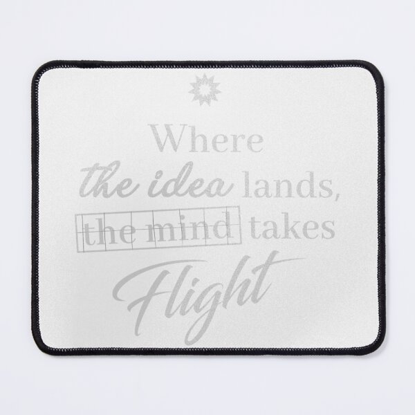 Item preview, WHERE THE IDEA LANDS, THE MIND TAKES FLIGHT-LIGHT GRAY (or WHITE) designed and sold by LIS AND MELIVERSO.