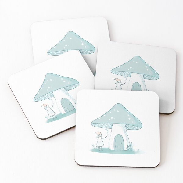 Item preview, Whimsical Wizard Outside Mushroom House – Cozy Cottagecore Fantasy Illustration designed and sold by Aerlume.