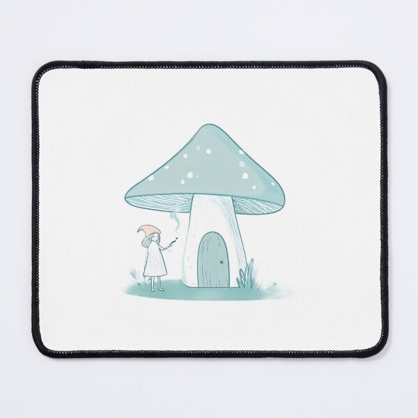 Item preview, Whimsical Wizard Outside Mushroom House – Cozy Cottagecore Fantasy Illustration designed and sold by Aerlume.
