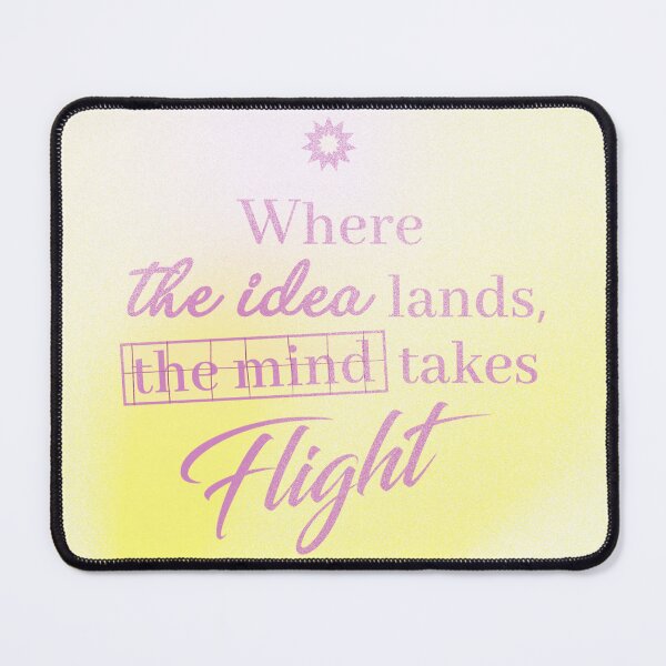 Item preview, WHERE THE IDEA LANDS, THE MIND TAKES FLIGHT-YELLOW designed and sold by LIS AND MELIVERSO.