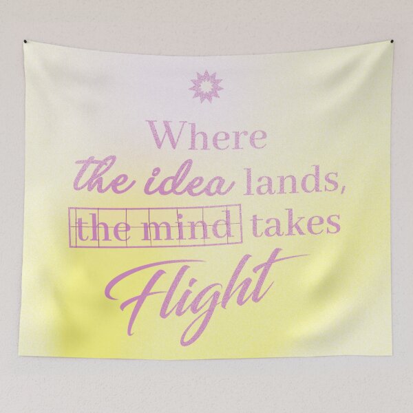 Item preview, WHERE THE IDEA LANDS, THE MIND TAKES FLIGHT-YELLOW designed and sold by LIS AND MELIVERSO.