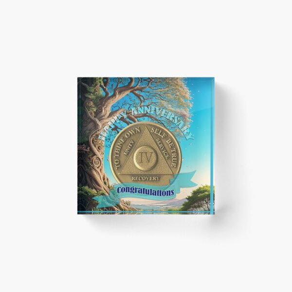 Item preview, 4 Year Coin Recovery Anniversary Tree of Life designed and sold by ApexDesigners.