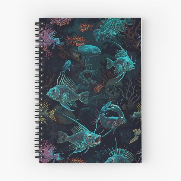 Item preview, Forbidden Depths: Gothic Deep Sea Pattern with Eerie Abyssal Fish and Sunken Treasures designed and sold by MoonlitDoodles1.
